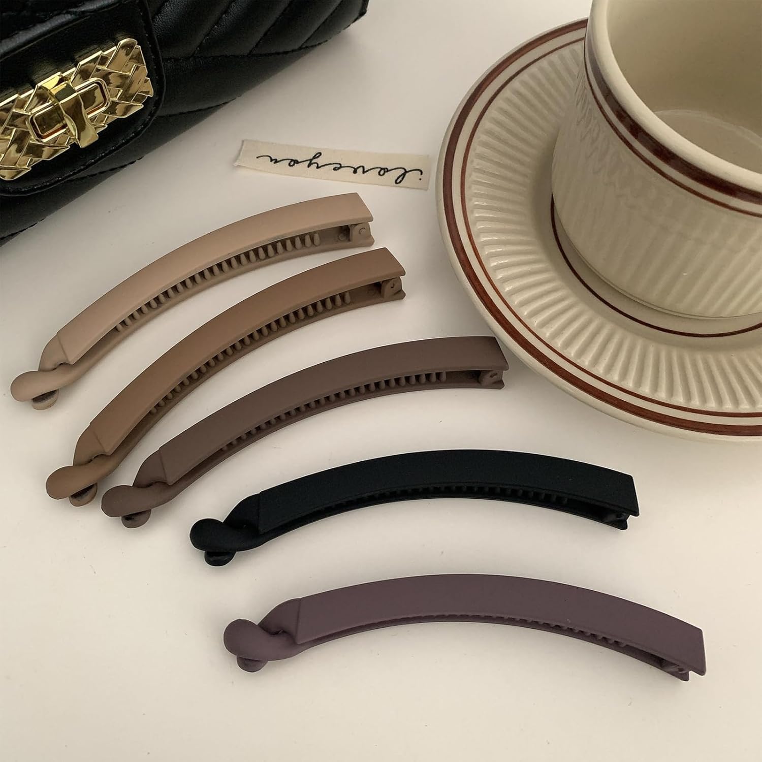 5 Pcs Banana Clip Vintage Hair Clips for Thin Hair Women Banana Clips for Thin Hair Strong Hold Banana Clips Hair Ponytail No Slip Clip Fine Hair Accessories for Women
