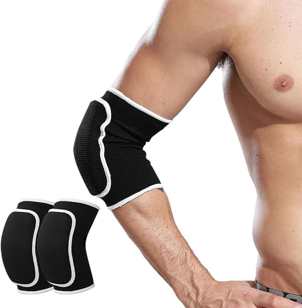 1 Pair of Elbow Pads with Thickened Spongy Pads Breathable Elbow wrap arm Support Fitness tendinitis Support Strap for Weight Lifting