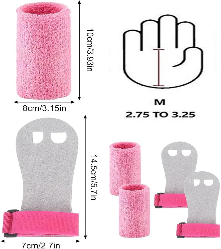 2 Packs Kids Gymnastics Grips Wristbands Sets for Youth