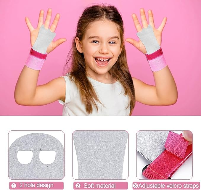 2 Packs Kids Gymnastics Grips Wristbands Sets for Youth