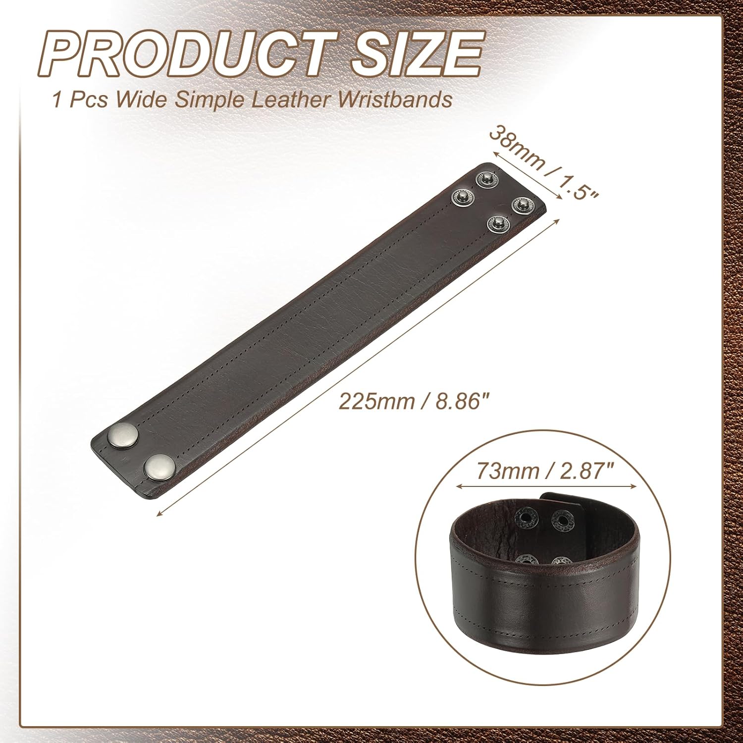 Wide Simple Leather Wristbands