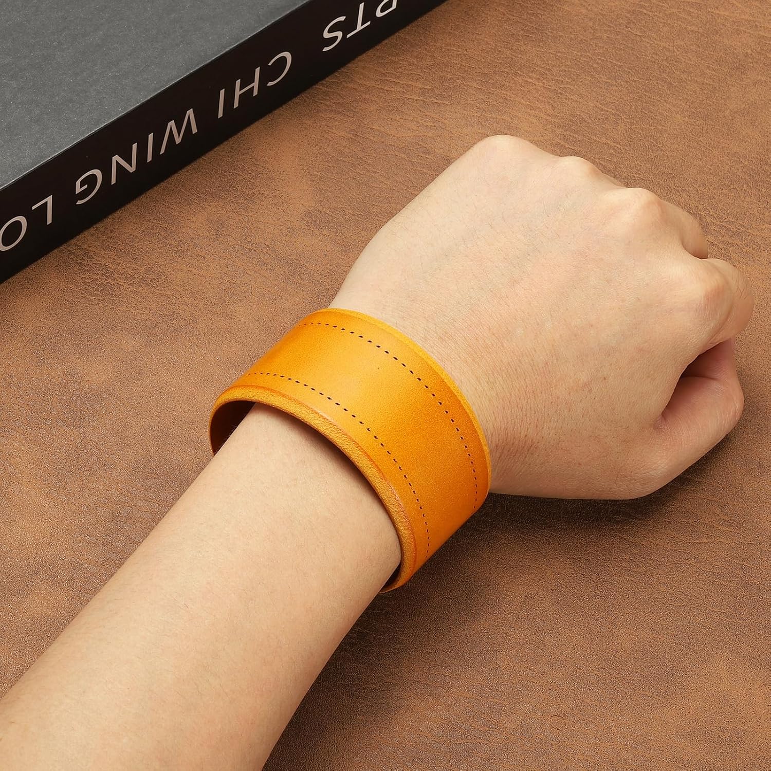 Wide Simple Leather Wristbands
