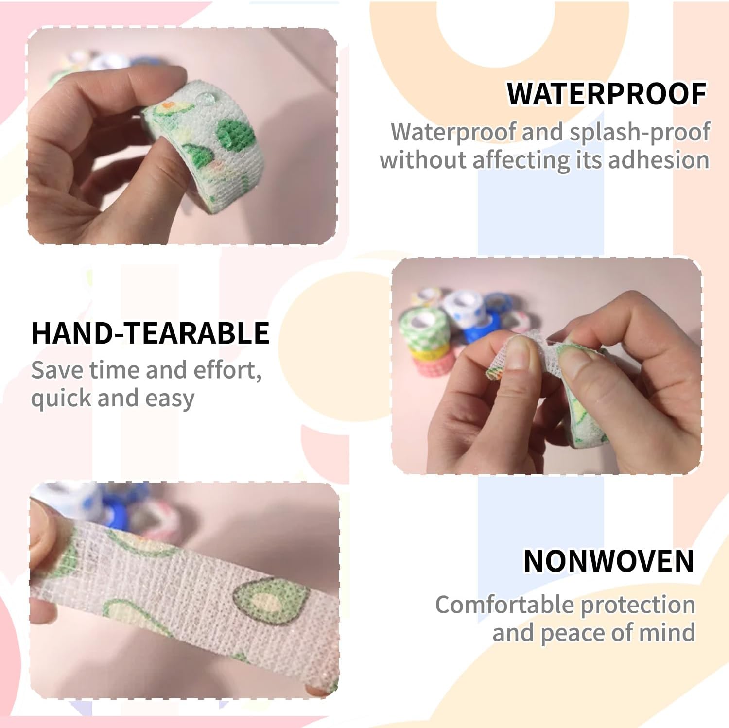 Self-Adhesive Finger Bandage - 8 Rolls of Elastic & Breathable Protector