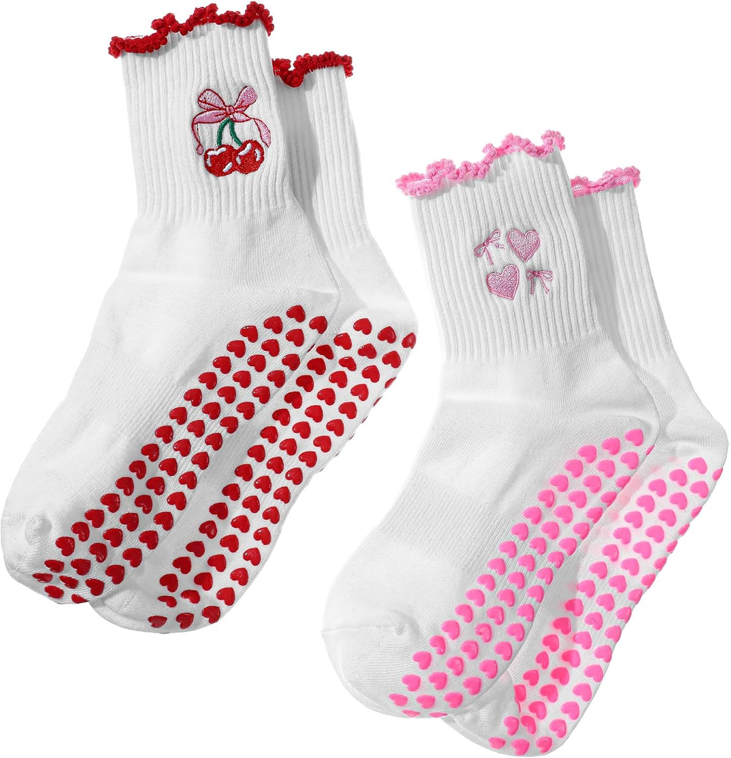 2 Pair Pilates Socks with Grips