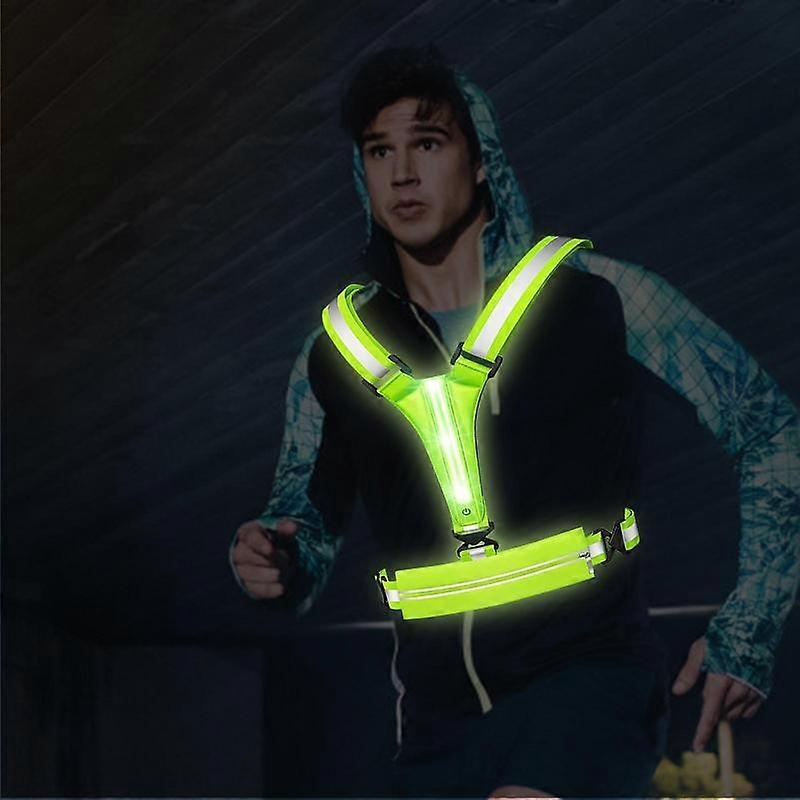 USB LED Running Vest with Belt Bag