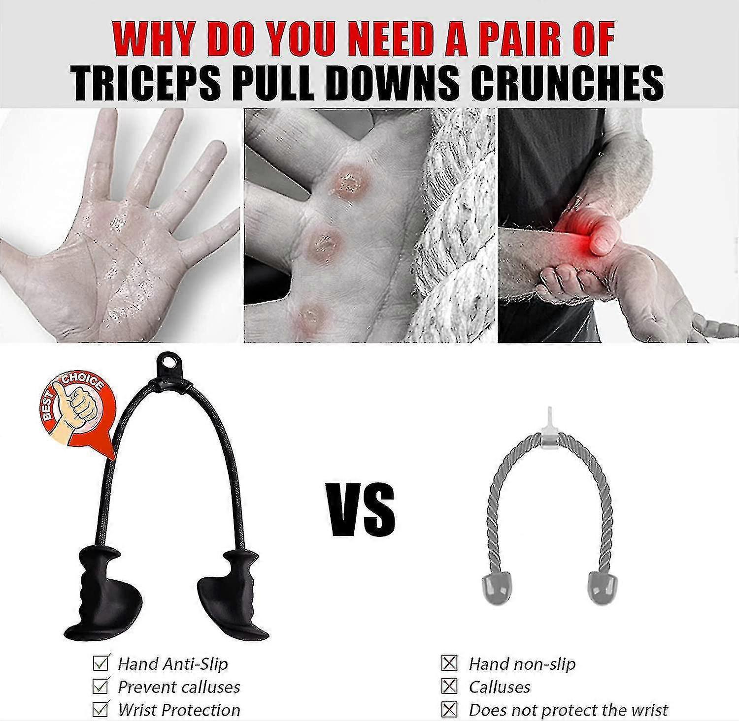 Anti-Slip Ergonomic Triceps Rope