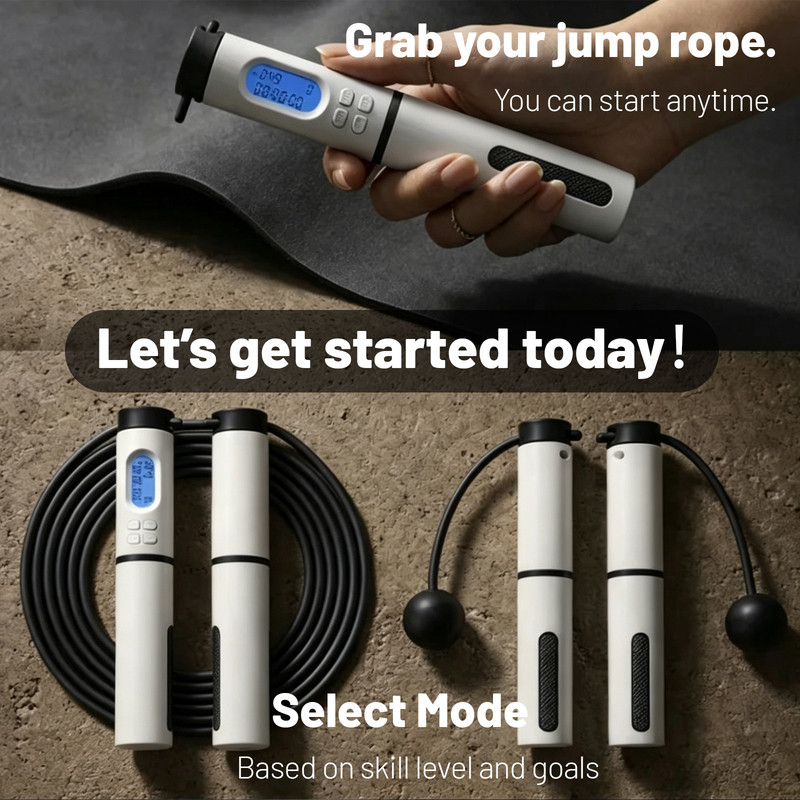 Electronic Smart Counting Jump Rope - Cordless and Corded Dual-Use - Professional Fitness and Weight Loss Equipment - Suitable for Adults and Children - Rope Length: 280 cm - Includes Storage Bag - Multiple Accessories - Essential for Home Fitness and Wei