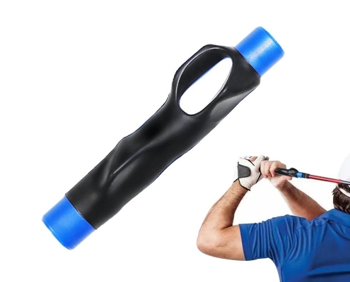 Golf Club Grip Trainer Attachment for Improved Hand Positioning -Blue