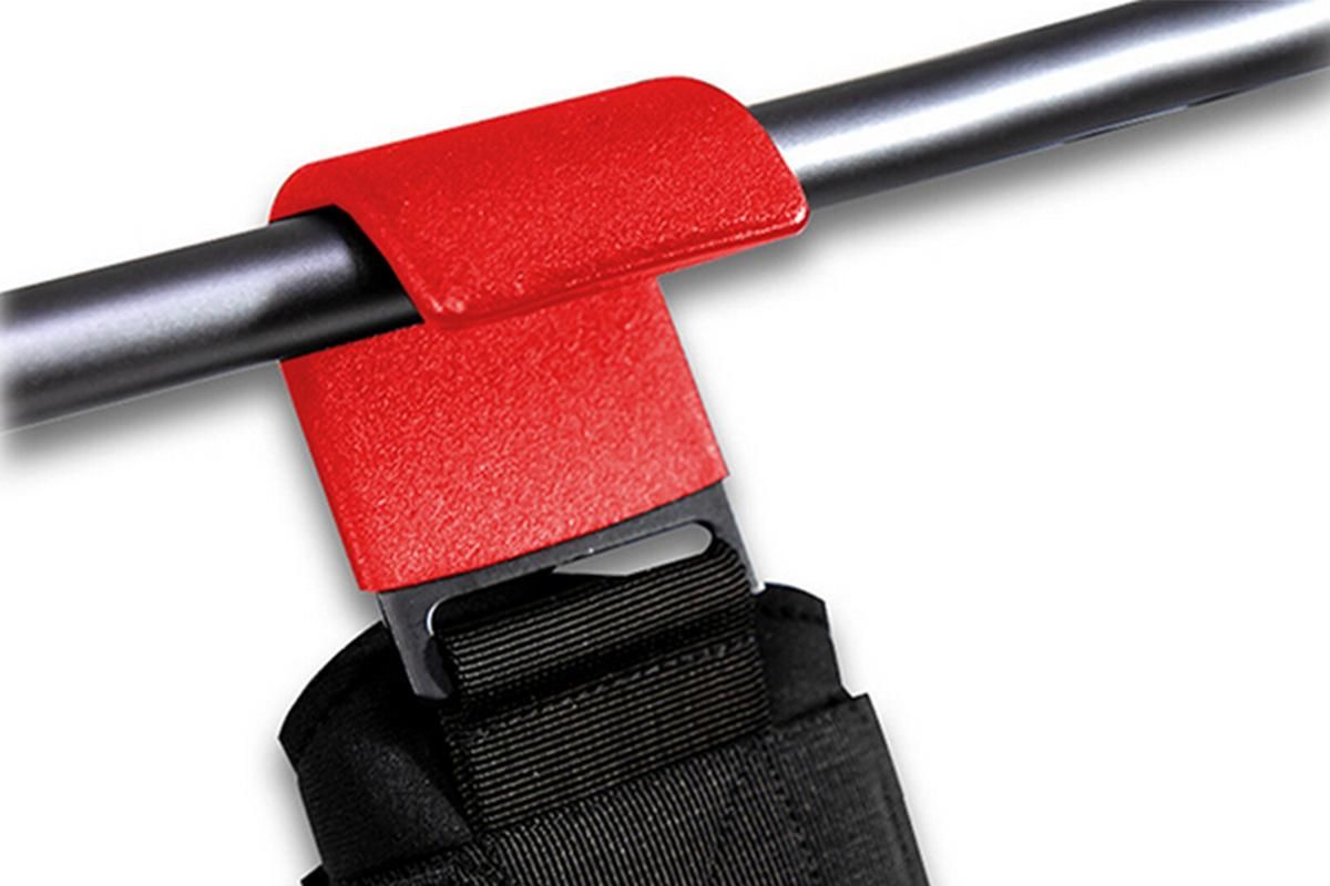 2pcs Weight Lifting Hook Hand Grip Support Wrist Straps Powerlifting Grips Gym Gloves(Red)