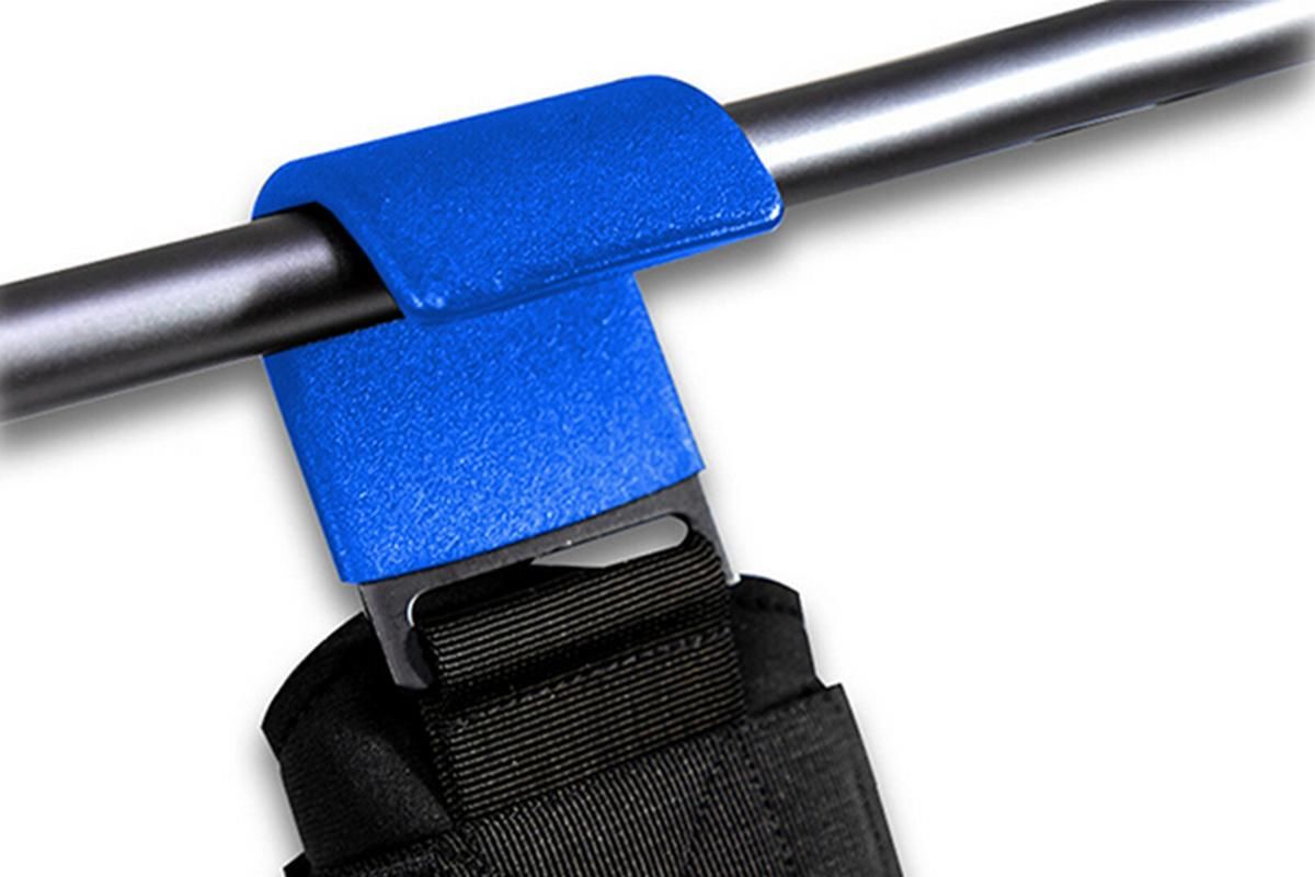 2pcs Weight Lifting Hook Hand Grip Support Wrist Straps Powerlifting Grips Gym Gloves(Blue)