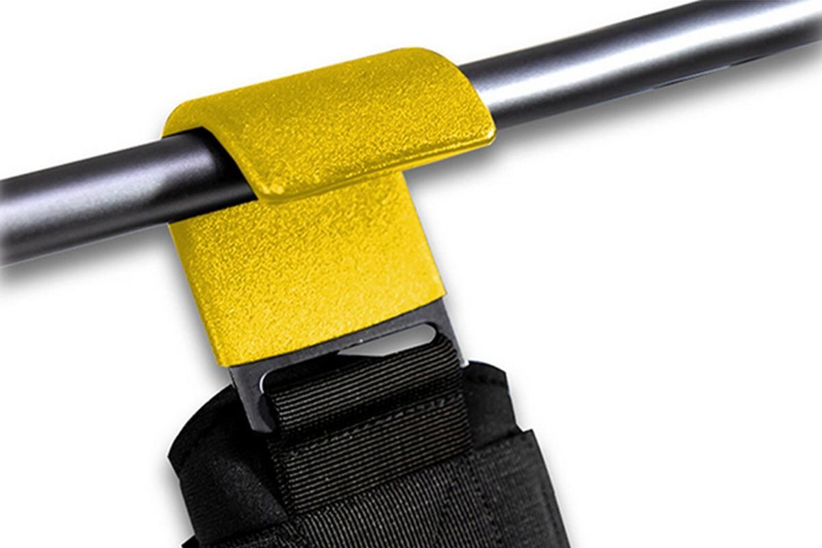 2pcs Weight Lifting Hook Hand Grip Support Wrist Straps Powerlifting Grips Gym Gloves(Yellow)