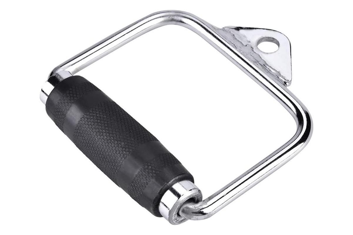 Single D Stirrup Handle with Rubber Grips for Cable Exercise Equipment