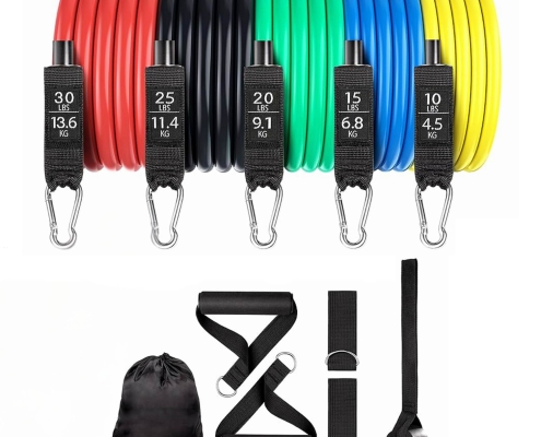 Social Hike Resistance Band Set with Handles - 11pcs Home Workout Kit 4.5-68kg