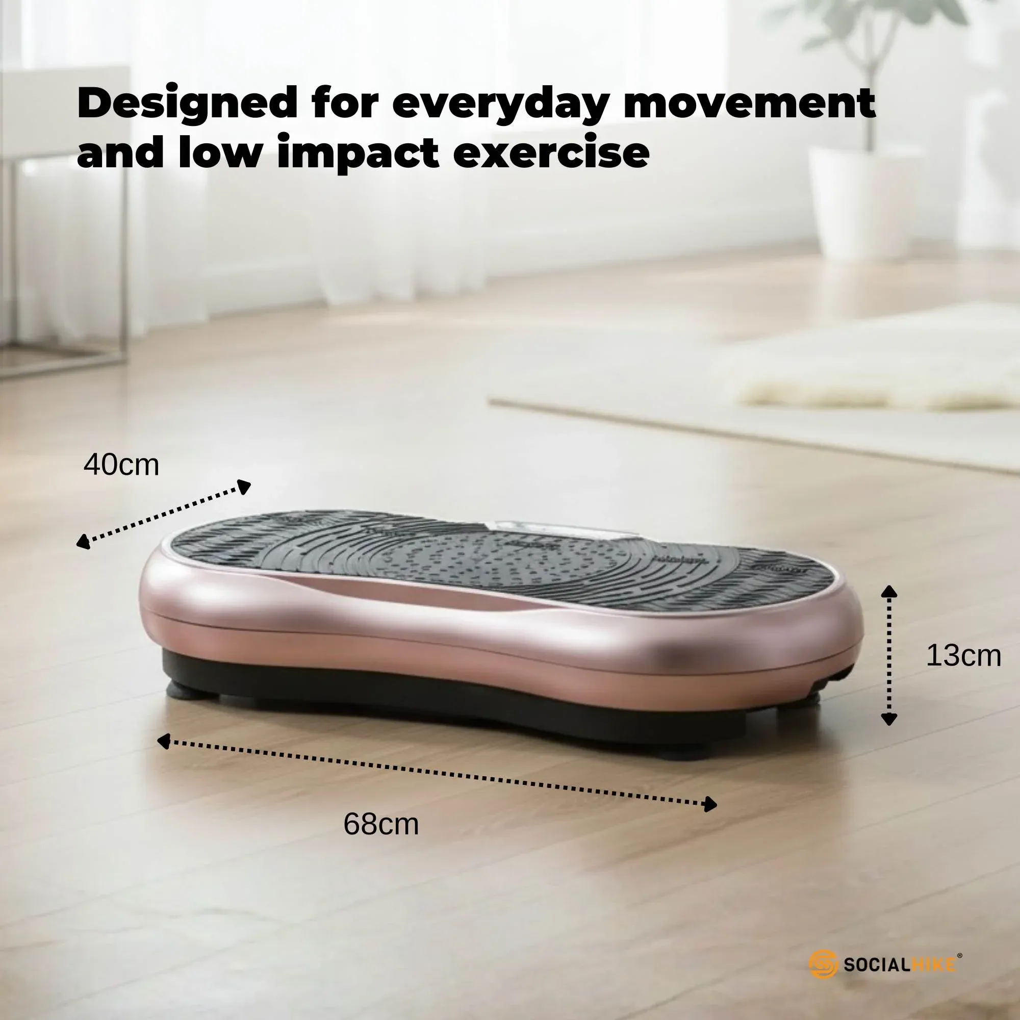 Social Hike Vibration Plate Exercise Platform - Vibrating Workout Machine Rose
