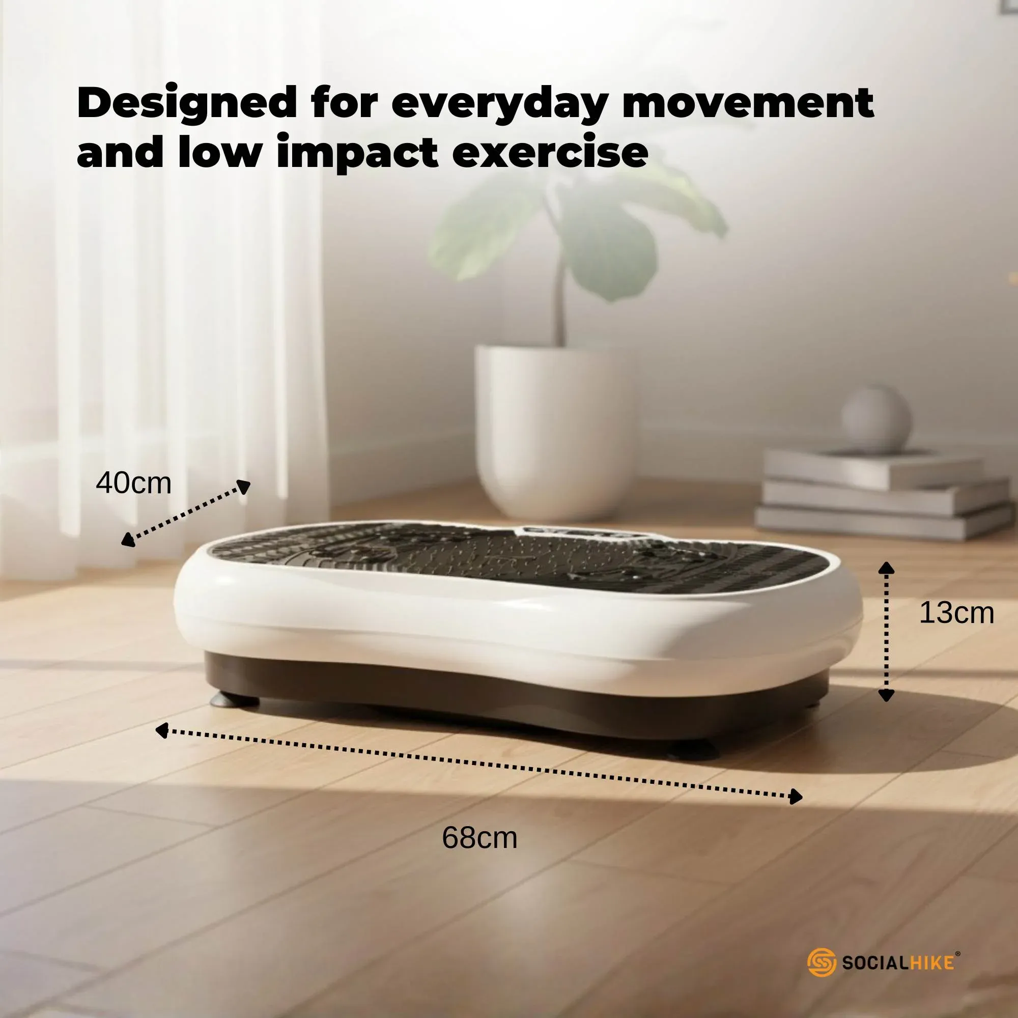 Social Hike Vibration Plate Exercise Platform - Vibrating Workout Machine White