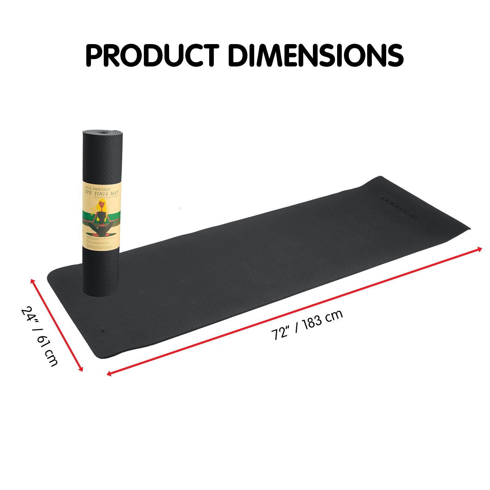 Powertrain Eco-friendly Dual Layer 6mm Yoga Mat