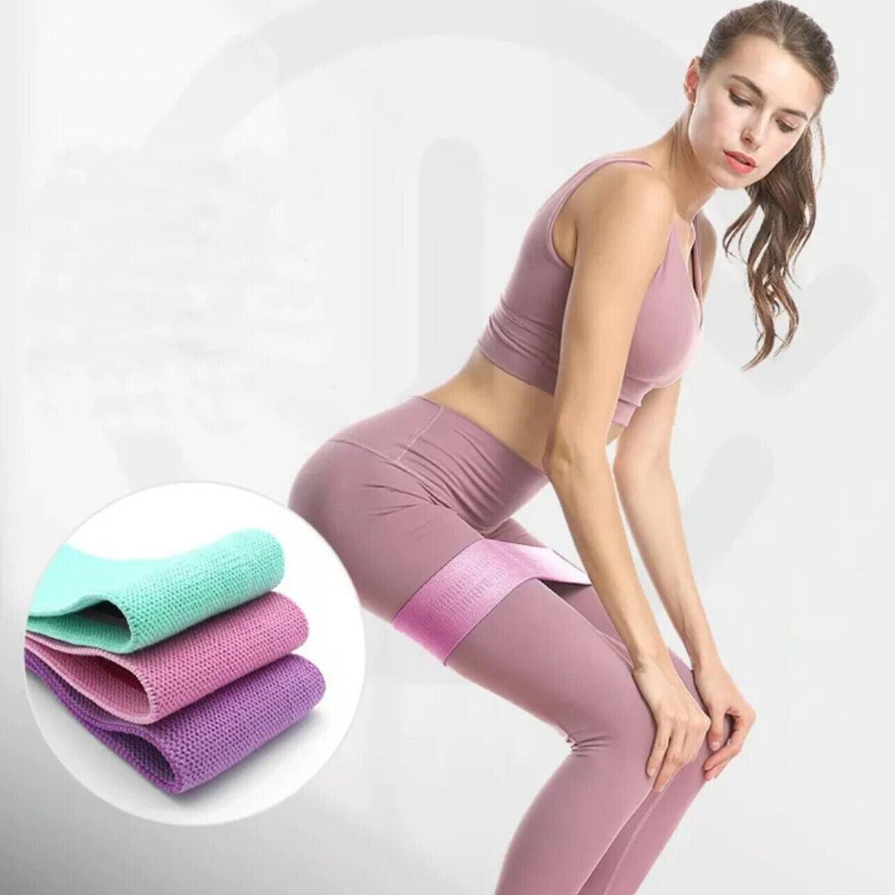 Aolikes Set 3 Resistance Booty Bands Hip Circle Loop Bands Workout Exercise - Set of 3 (Light Grey