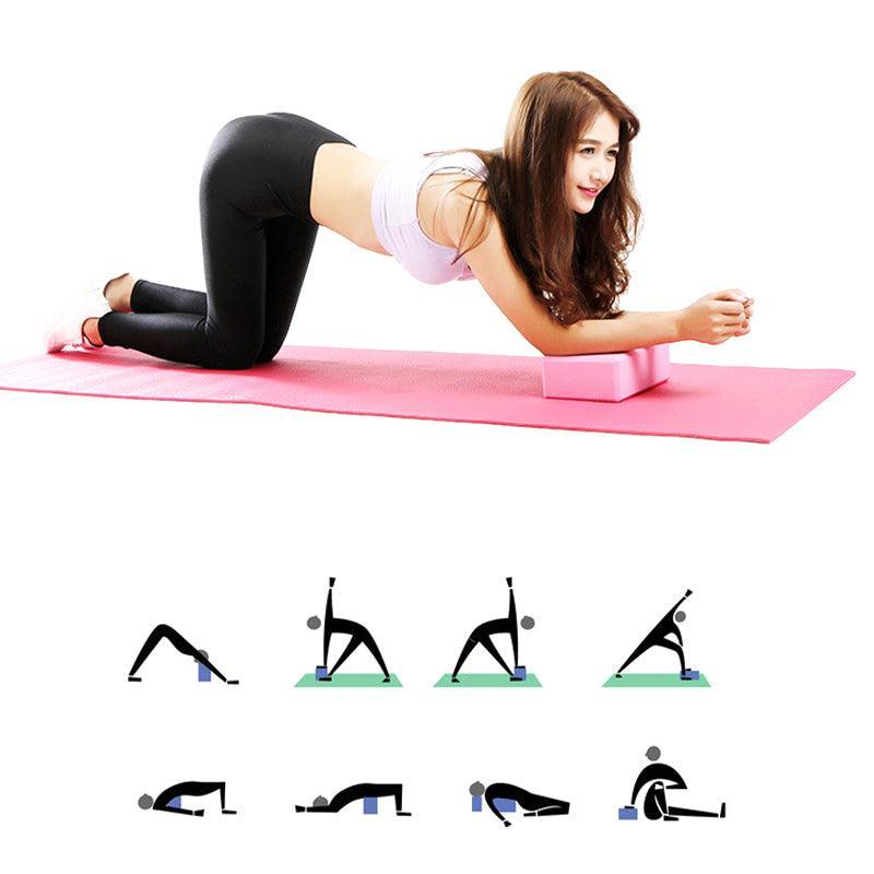 2PCS Yoga Blocks Foam Brick Fitness Exercise Stretch Gym Pilates Tool - Purple