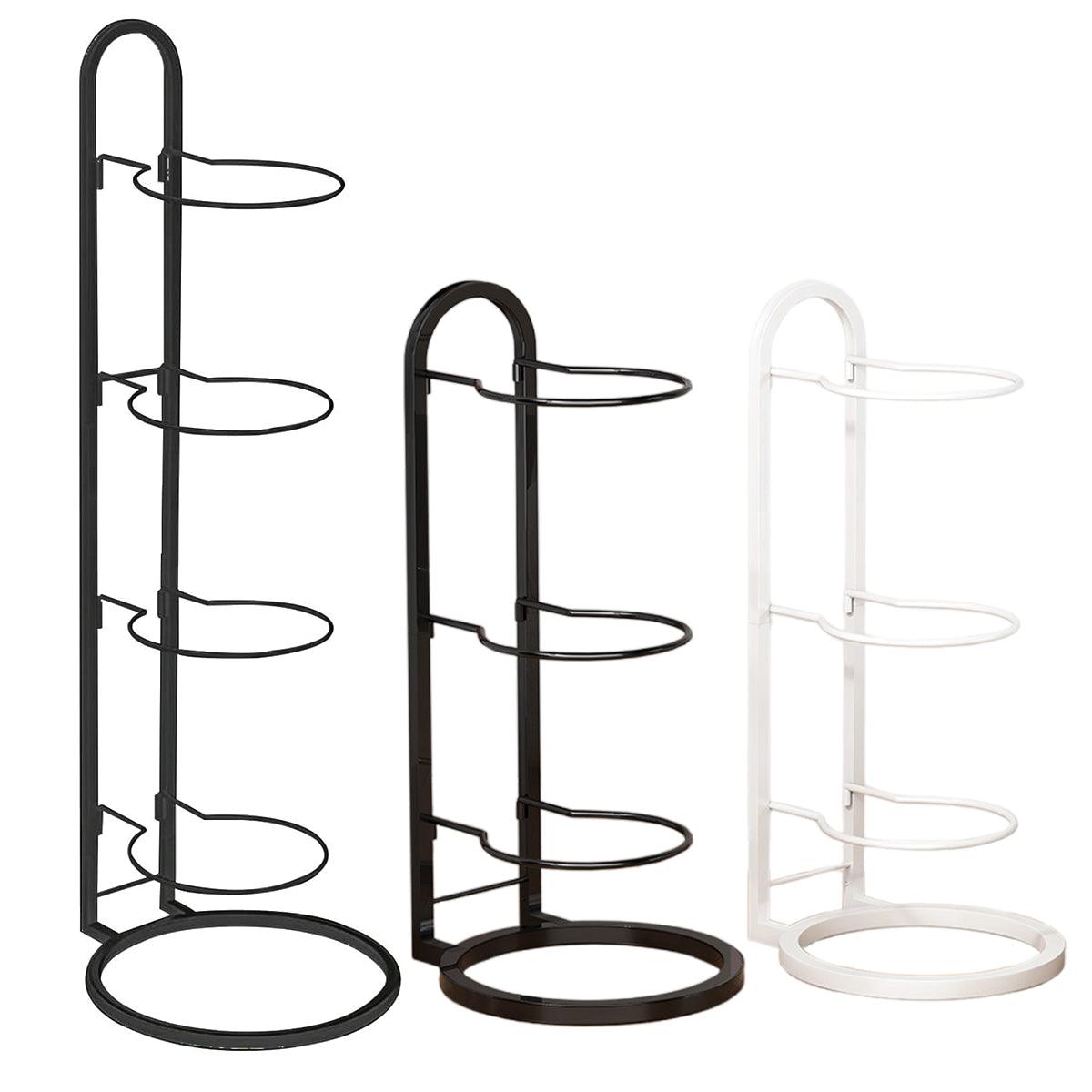 3/4Tier Basketball Stand Ball Organizer Storage Rack Basketball Equipment Holder - Black-3 Layers