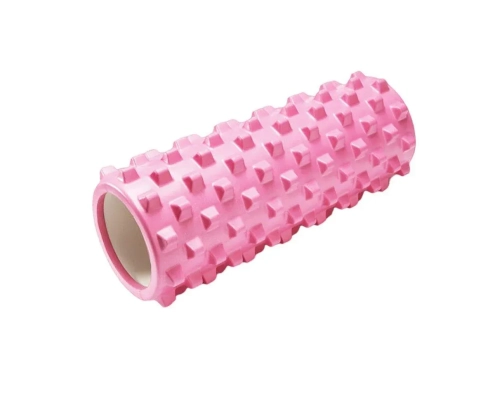 High Density EVA Foam Roller Yoga Massage Stick for Fitness - Wolf Tooth Style Pink-45cm