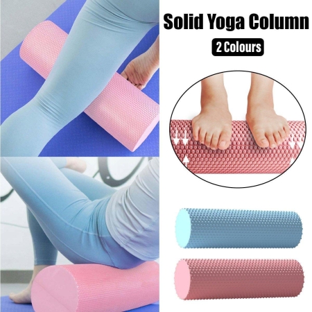 EVA Foam Yoga Massage Roller Solid Pilates Fitness Column for Muscle Recovery - Pink EVA Foam Yoga Massage Roller Solid Pilates Fitness Column for Muscle Recovery - Pink