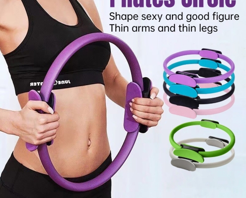 6 Colours Pilates Yoga Ring Magic Circle Fitness Equipment for Toning Slim Legs - Black