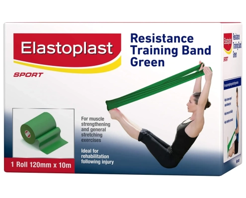 Elastoplast Resistance Band Training Green Sport Home Workout 120mm X 10m