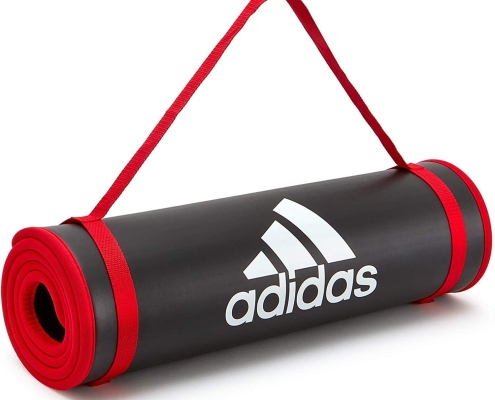 Adidas Training 10mm Exercise Floor Mat Gym Thick Yoga Fitness Judo Pilates - Black/Red