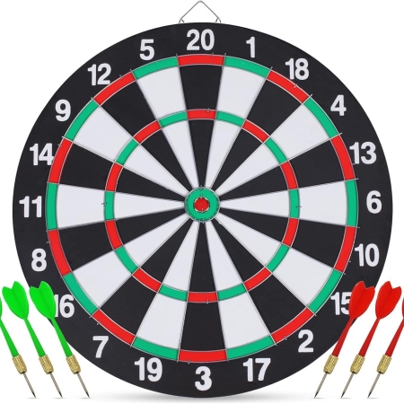 15" Dartboard Dart Board with Steel Darts Professional Competition Party Game 15" Dartboard Dart Board with Steel Darts Professional Competition Party Game
