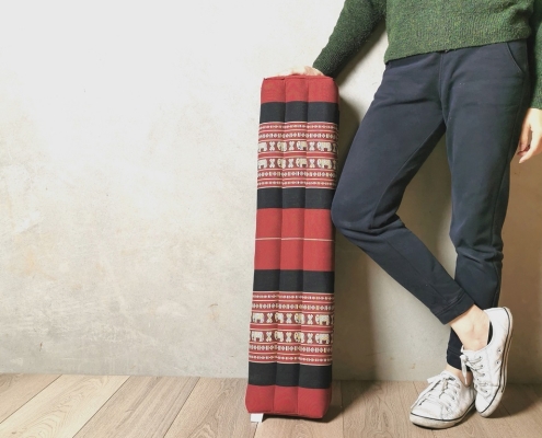 80cm Long Bolster Yoga Block/Prop Natural Kapok FilledRedEle