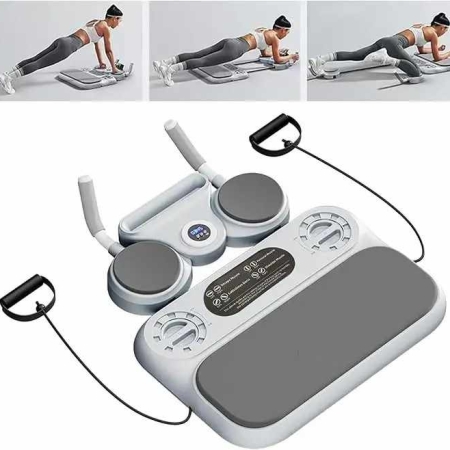 Grey 6-in-1 Multifunctional Fitness Board – Ab Wheel