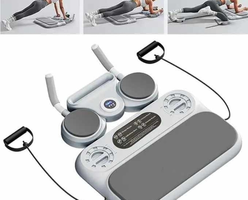 Grey 6-in-1 Multifunctional Fitness Board – Ab Wheel
