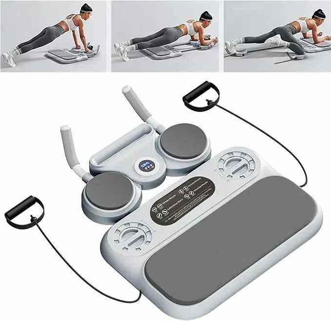 Grey 6-in-1 Multifunctional Fitness Board – Ab Wheel