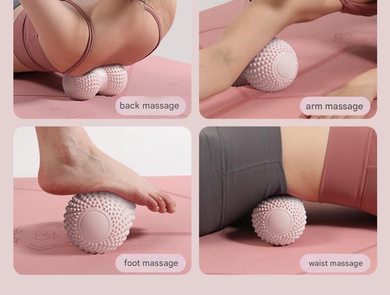 Black 2pcs Fascia Ball Foot Arch Massager Peanut Ball for Muscle Relaxation