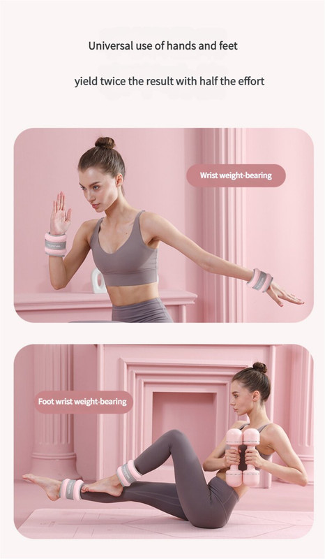 Pink Adjustable Weighted Leg & Wrist Sandbag Set – 1kg Each for Fitness