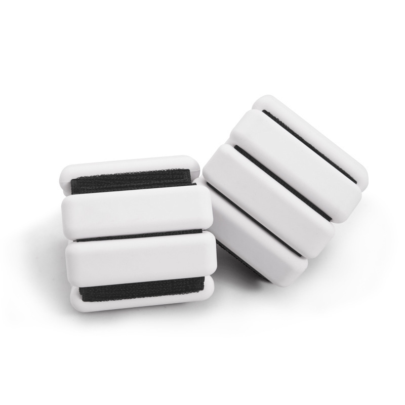 White Adjustable Silicone Wrist & Ankle Weights - 2lb Pair (900g) 