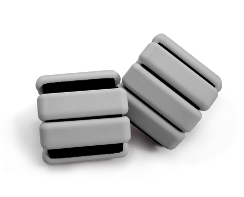 Grey Adjustable Silicone Wrist & Ankle Weights - 2lb Pair (900g) 