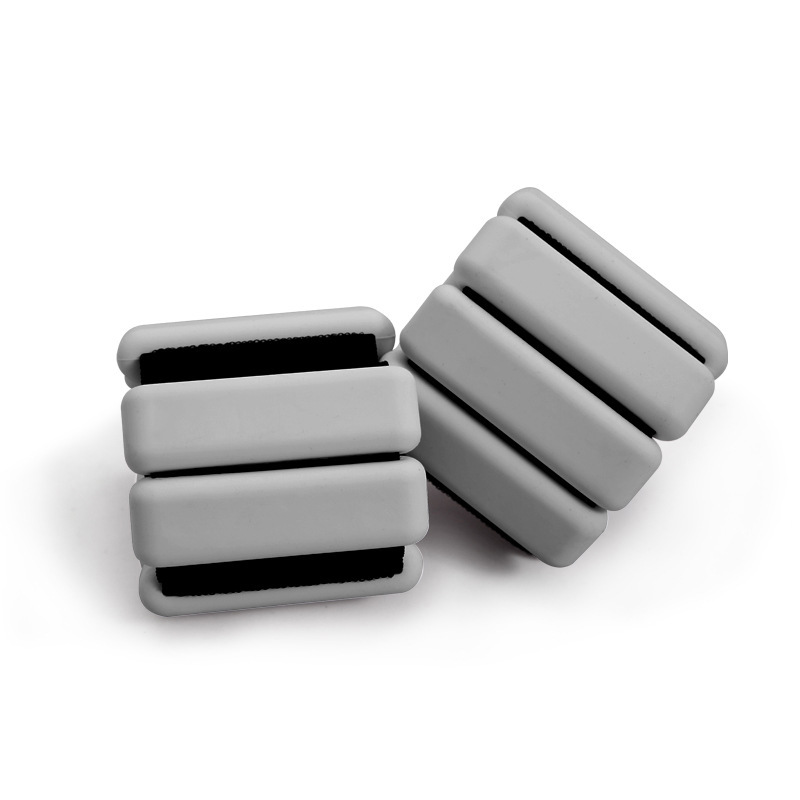 Grey Adjustable Silicone Wrist & Ankle Weights - 2lb Pair (900g)