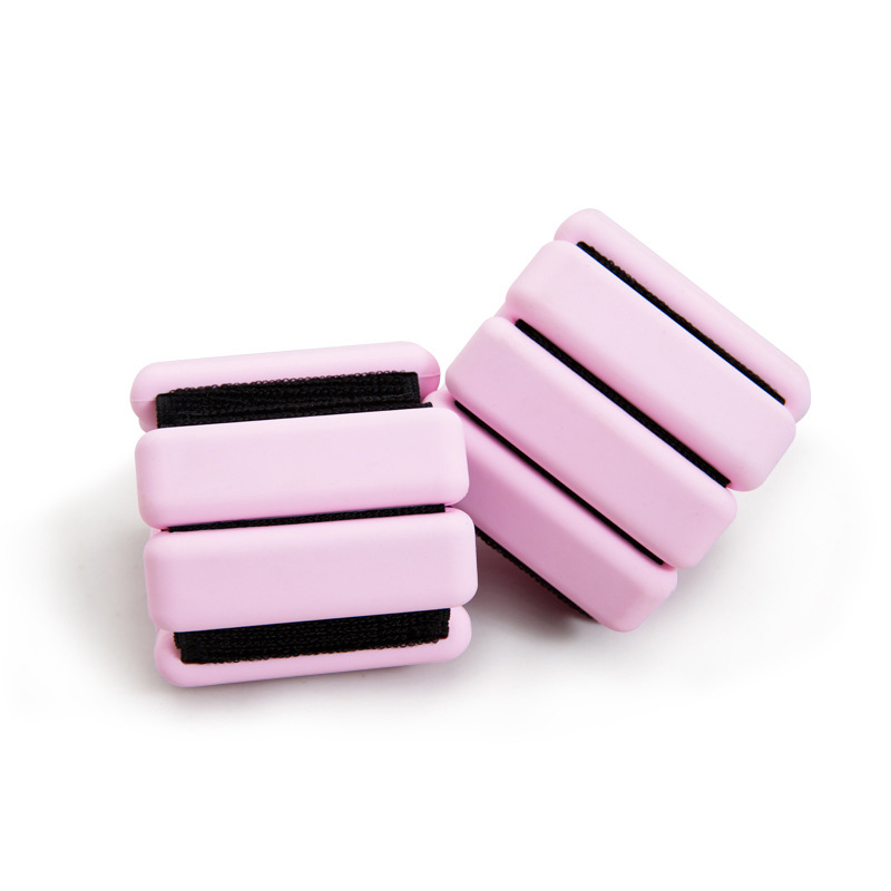 Pink Adjustable Silicone Wrist & Ankle Weights - 2lb Pair (900g)