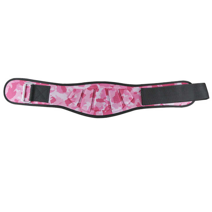 Size XL Pink Camouflage Camo Weightlifting Belt - EVA Nylon Gym Belt for Squats