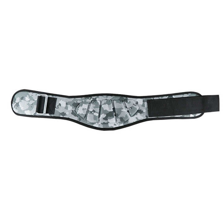 Size S Grey Camouflage Camo Weightlifting Belt - EVA Nylon Gym Belt for Squats