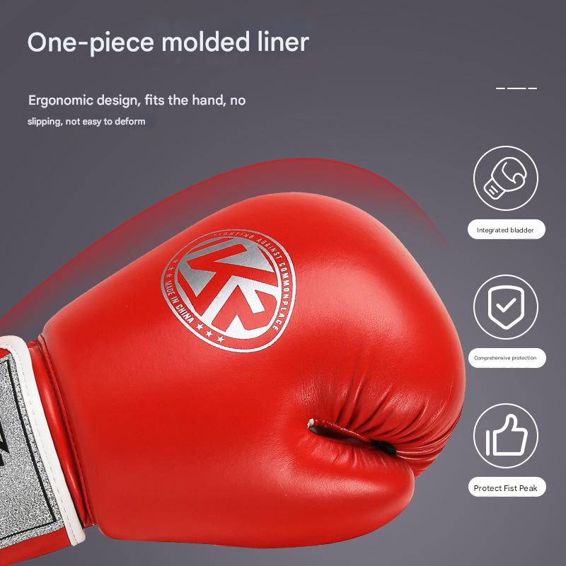Yellow And Silver Durable 10oz PU Leather Boxing Gloves - Padded & Ventilated for Training