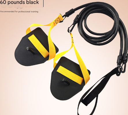 Black-yellow Flippers [Training Stroke] [60lbs] Swim Resistance Band Trainer - Dry-Land Arm Strength & Stroke Exercise Cords
