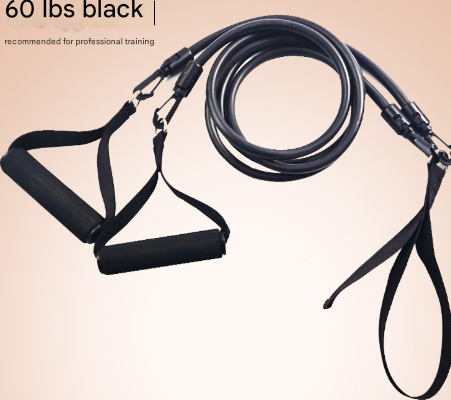 Black Handle Model [Training Strength] [60lbs] Swim Resistance Band Trainer - Dry-Land Arm Strength & Stroke Exercise Cords