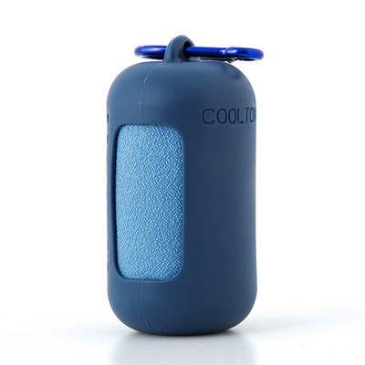 Dark Blue Quick Dry Cooling Towel Set (2 Pack) - Microfiber Sport Towels with Silicone Cases & Carabiners Dark Blue Quick Dry Cooling Towel Set (2 Pack) - Microfiber Sport Towels with Silicone Cases & Carabiners