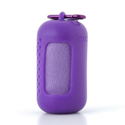Purple Quick Dry Cooling Towel Set (2 Pack) - Microfiber Sport Towels with Silicone Cases & Carabiners Purple Quick Dry Cooling Towel Set (2 Pack) - Microfiber Sport Towels with Silicone Cases & Carabiners