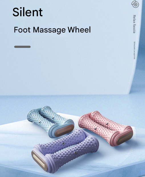 Grey Ergonomic Dual Foot Massage Roller - Deep Tissue Relief for Plantar Fasciitis