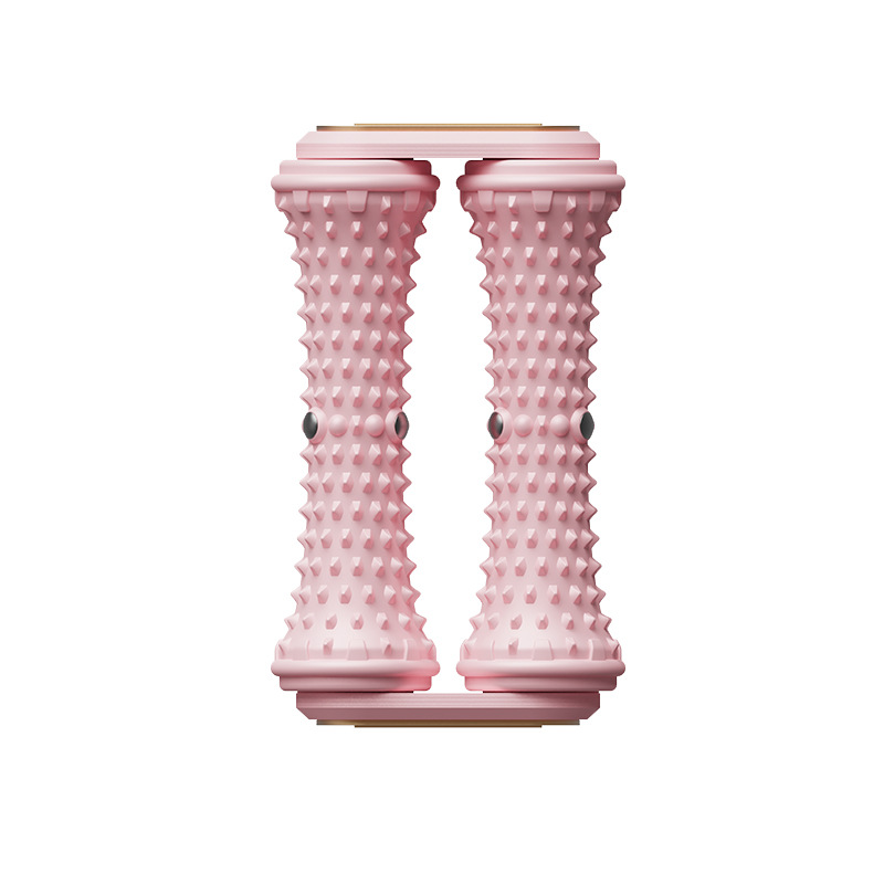 Pink Ergonomic Dual Foot Massage Roller - Deep Tissue Relief for Plantar Fasciitis