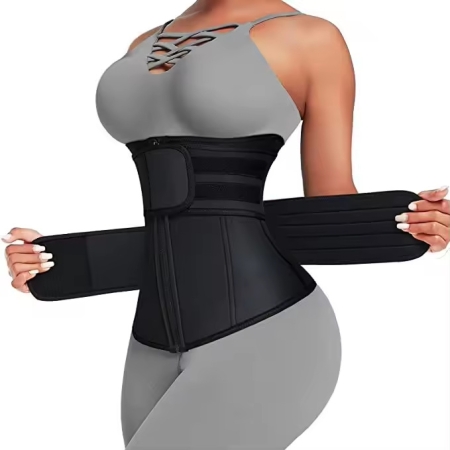 Size M Black Womens Sweat-Enhancing Waist Trainer Belt - Dual Strap Zipper Tummy Control Cincher for Workout & Postpartum Shaping Size M Black Womens Sweat-Enhancing Waist Trainer Belt - Dual Strap Zipper Tummy Control Cincher for Workout & Postpartum Shaping
