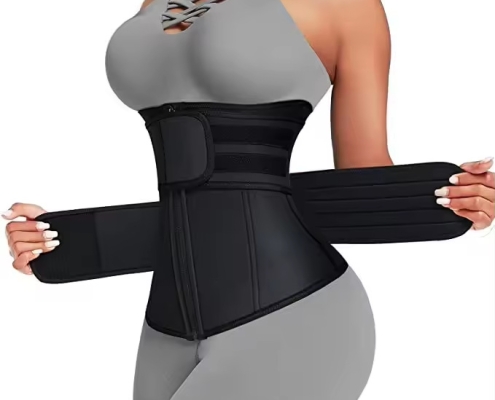 Size M Black Womens Sweat-Enhancing Waist Trainer Belt - Dual Strap Zipper Tummy Control Cincher for Workout & Postpartum Shaping